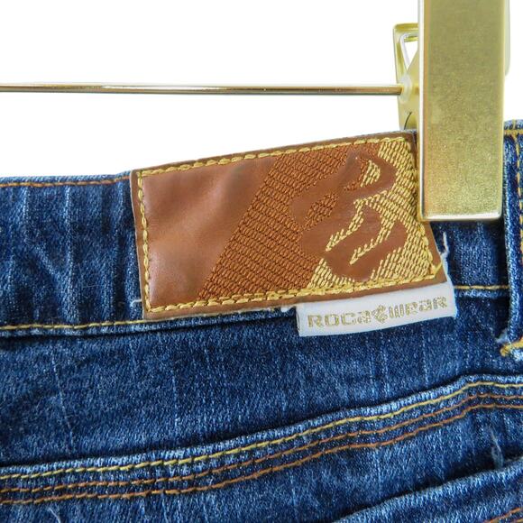 2000s Y2k Rocawear Low Rise Dark Wash Flared Jeans Waist 30" - Picture 7 of 9